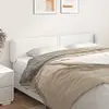 Image de vidaXL Tête de lit avec oreilles Blanc 203x23x78/88 cm Similicuir