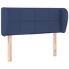 Image de vidaXL Tête de Lit avec Oreilles Meuble de Chambre à Coucher Accessoire de Lit Simple Tête de Cadre de Lit Intérieur Bleu 83x23x78/88 cm Tissu