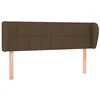 Image de vidaXL Tête de Lit avec Oreilles Meuble de Chambre à Coucher Accessoire de Lit Double Tête de Cadre de Lit Marron Foncé 147x23x78/88 cm Tissu