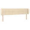 Image de vidaXL Tête de Lit avec Oreilles Meuble de Chambre à Coucher Accessoire de Lit Double Tête de Cadre de Lit Intérieur Crème 183x23x78/88 cm Tissu