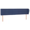 Image de vidaXL Tête de Lit avec Oreilles Meuble de Chambre à Coucher Accessoire de Lit Double Tête de Cadre de Lit Intérieur Bleu 183x23x78/88 cm Tissu