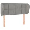 Image de vidaXL Tête de Lit avec Oreilles Meuble de Chambre à Coucher Accessoire de Lit Simple Tête de Cadre de Lit Intérieur Gris Clair 83x23x78/88 cm Velours