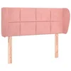 Image de vidaXL Tête de Lit avec Oreilles Meuble de Chambre à Coucher Accessoire de Lit Simple Tête de Cadre de Lit Intérieur Rose 83x23x78/88 cm Velours