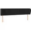 Image de vidaXL Tête de Lit avec Oreilles Meuble de Chambre à Coucher Accessoire de Lit Double Tête de Cadre de Lit Intérieur Noir 183x23x78/88 cm Velours