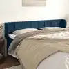 Image de vidaXL Tête de lit avec oreilles Bleu foncé 183x23x78/88 cm Velours