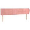Image de vidaXL Tête de Lit avec Oreilles Meuble de Chambre à Coucher Accessoire de Lit Double Tête de Cadre de Lit Intérieur Rose 183x23x78/88 cm Velours