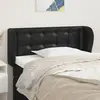 Image de vidaXL Tête de lit avec oreilles Noir 83x23x78/88 cm Similicuir