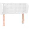 Image de vidaXL Tête de Lit avec Oreilles Meuble de Chambre à Coucher Accessoire de Lit Simple Tête de Cadre de Lit Intérieur Blanc 93x23x78/88 cm Similicuir