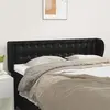 Image de vidaXL Tête de lit avec oreilles Noir 147x23x78/88 cm Similicuir