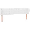 Image de vidaXL Tête de Lit avec Oreilles Meuble de Chambre à Coucher Accessoire de Lit Double Tête de Cadre de Lit Intérieur Blanc 183x23x78/88 cm Similicuir