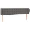 Image de vidaXL Tête de Lit avec Oreilles Meuble de Chambre à Coucher Accessoire de Lit Double Tête de Cadre de Lit Intérieur Gris 203x23x78/88 cm Similicuir