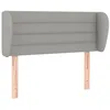 Image de vidaXL Tête de Lit avec Oreilles Meuble de Chambre à Coucher Accessoire de Lit Simple Tête de Cadre de Lit Intérieur Gris Clair 83x23x78/88 cm Tissu