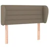 Image de vidaXL Tête de Lit avec Oreilles Meuble de Chambre à Coucher Accessoire de Lit Simple Tête de Cadre de Lit Intérieur Taupe 83x23x78/88 cm Tissu