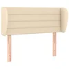 Image de vidaXL Tête de Lit avec Oreilles Meuble de Chambre à Coucher Accessoire de Lit Simple Tête de Cadre de Lit Intérieur Crème 83x23x78/88 cm Tissu