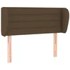 Image de vidaXL Tête de Lit avec Oreilles Meuble de Chambre à Coucher Accessoire de Lit Simple Tête de Cadre de Lit Intérieur Marron Foncé 93x23x78/88 cm Tissu