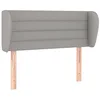 Image de vidaXL Tête de Lit avec Oreilles Meuble de Chambre à Coucher Accessoire de Lit Simple Tête de Cadre de Lit Intérieur Gris Clair 103x23x78/88 cm Tissu