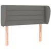 Image de vidaXL Tête de Lit avec Oreilles Meuble de Chambre à Coucher Accessoire de Lit Simple Tête de Cadre de Lit Intérieur Gris Foncé 103x23x78/88 cm Tissu