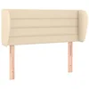 Image de vidaXL Tête de Lit avec Oreilles Meuble de Chambre à Coucher Accessoire de Lit Simple Tête de Cadre de Lit Intérieur Crème 103x23x78/88 cm Tissu
