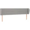 Image de vidaXL Tête de Lit avec Oreilles Meuble de Chambre à Coucher Accessoire de Lit Double Tête de Cadre de Lit Intérieur Gris Clair 183x23x78/88 cm Tissu