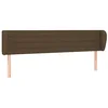 Image de vidaXL Tête de Lit avec Oreilles Meuble de Chambre à Coucher Accessoire de Lit Double Tête de Cadre de Lit Marron Foncé 183x23x78/88 cm Tissu