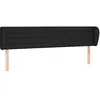 Image de vidaXL Tête de Lit avec Oreilles Meuble de Chambre à Coucher Accessoire de Lit Double Tête de Cadre de Lit Intérieur Noir 203x23x78/88 cm Tissu