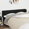 Image de vidaXL Tête de lit avec oreilles Noir 203x23x78/88 cm Tissu