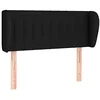 Image de vidaXL Tête de Lit avec Oreilles Meuble de Chambre à Coucher Accessoire de Lit Simple Tête de Cadre de Lit Intérieur Noir 103x23x78/88 cm Tissu