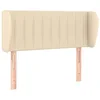 Image de vidaXL Tête de Lit avec Oreilles Meuble de Chambre à Coucher Accessoire de Lit Simple Tête de Cadre de Lit Intérieur Crème 103x23x78/88 cm Tissu