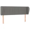 Image de vidaXL Tête de Lit avec Oreilles Meuble de Chambre à Coucher Accessoire de Lit Double Tête de Cadre de Lit Intérieur Gris Foncé 147x23x78/88 cm Tissu