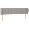 Image de vidaXL Tête de lit avec Oreilles Gris Clair 163x23x78/88 cm Tissu