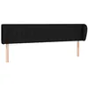 Image de vidaXL Tête de lit avec Oreilles Noir 183x23x78/88 cm Tissu