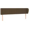 Image de vidaXL Tête de Lit avec Oreilles Meuble de Chambre à Coucher Accessoire de Lit Double Tête de Cadre de Lit Marron Foncé 203x23x78/88 cm Tissu