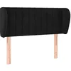 Image de vidaXL Tête de Lit avec Oreilles Meuble de Chambre à Coucher Accessoire de Lit Simple Tête de Cadre de Lit Intérieur Noir 103x23x78/88 cm Velours