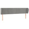Image de vidaXL Tête de Lit avec Oreilles Meuble de Chambre à Coucher Accessoire de Lit Double Tête de Cadre de Lit Gris Clair 163x23x78/88 cm Velours