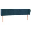 Image de vidaXL Tête de Lit avec Oreilles Meuble de Chambre à Coucher Accessoire de Lit Double Tête de Cadre de Lit Bleu Foncé 183x23x78/88 cm Velours