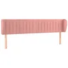Image de vidaXL Tête de lit avec Oreilles Rose 203x23x78/88 cm Velours