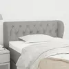 Image de vidaXL Tête de lit avec oreilles Gris clair 93x23x78/88 cm Tissu