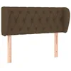 Image de vidaXL Tête de Lit avec Oreilles Meuble de Chambre à Coucher Accessoire de Lit Simple Tête de Cadre de Lit Marron Foncé 103x23x78/88 cm Tissu