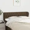Image de vidaXL Tête de lit avec oreilles Marron foncé 163x23x78/88 cm Tissu