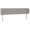Image de vidaXL Tête de Lit avec Oreilles Meuble de Chambre à Coucher Accessoire de Lit Double Tête de Cadre de Lit Intérieur Gris Clair 183x23x78/88 cm Tissu