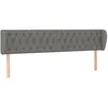 Image de vidaXL Tête de Lit avec Oreilles Meuble de Chambre à Coucher Accessoire de Lit Double Tête de Cadre de Lit Intérieur Gris Foncé 183x23x78/88 cm Tissu