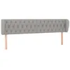 Image de vidaXL Tête de Lit avec Oreilles Meuble de Chambre à Coucher Accessoire de Lit Double Tête de Cadre de Lit Intérieur Gris Clair 203x23x78/88 cm Tissu