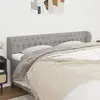 Image de vidaXL Tête de lit avec oreilles Gris clair 203x23x78/88 cm Tissu