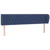 Image de vidaXL Tête de Lit avec Oreilles Meuble de Chambre à Coucher Accessoire de Lit Double Tête de Cadre de Lit Intérieur Bleu 203x23x78/88 cm Tissu