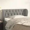Image de vidaXL Tête de lit avec oreilles Gris clair 93x23x78/88 cm Velours
