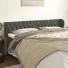 Image de vidaXL Tête de lit avec oreilles Gris foncé 183x23x78/88 cm Velours