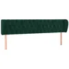 Image de vidaXL Tête de Lit avec Oreilles Meuble de Chambre à Coucher Accessoire de Lit Double Tête de Cadre de Lit Vert Foncé 203x23x78/88 cm Velours