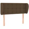 Image de vidaXL Tête de lit avec Oreilles Marron Foncé 83x23x78/88 cm Tissu