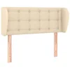 Image de vidaXL Tête de Lit avec Oreilles Meuble de Chambre à Coucher Accessoire de Lit Simple Tête de Cadre de Lit Crème 83x23x78/88 cm Tissu