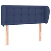 Image de vidaXL Tête de Lit avec Oreilles Meuble de Chambre à Coucher Accessoire de Lit Simple Tête de Cadre de Lit Bleu 83x23x78/88 cm Tissu